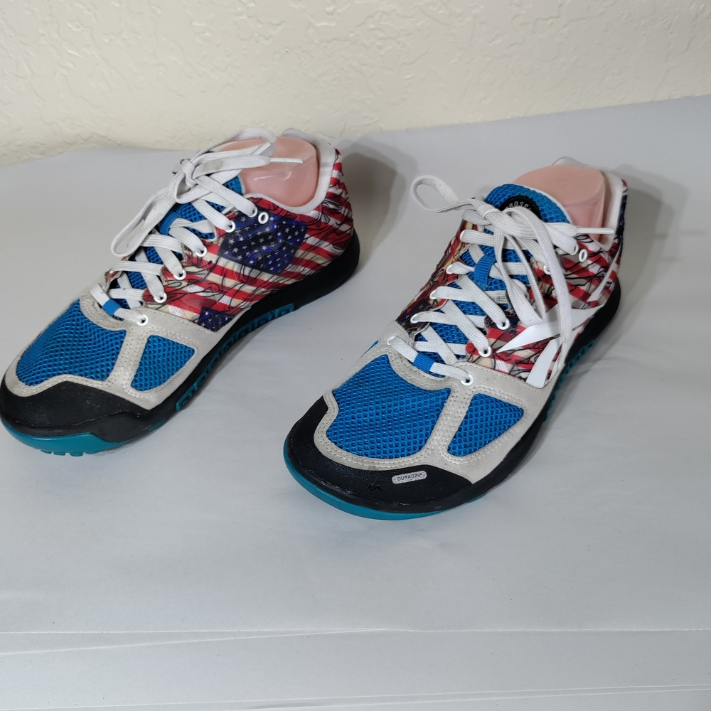 Reebok Crossfit Blue, Red & White Athletic Shoes Woman's Size‎ 9